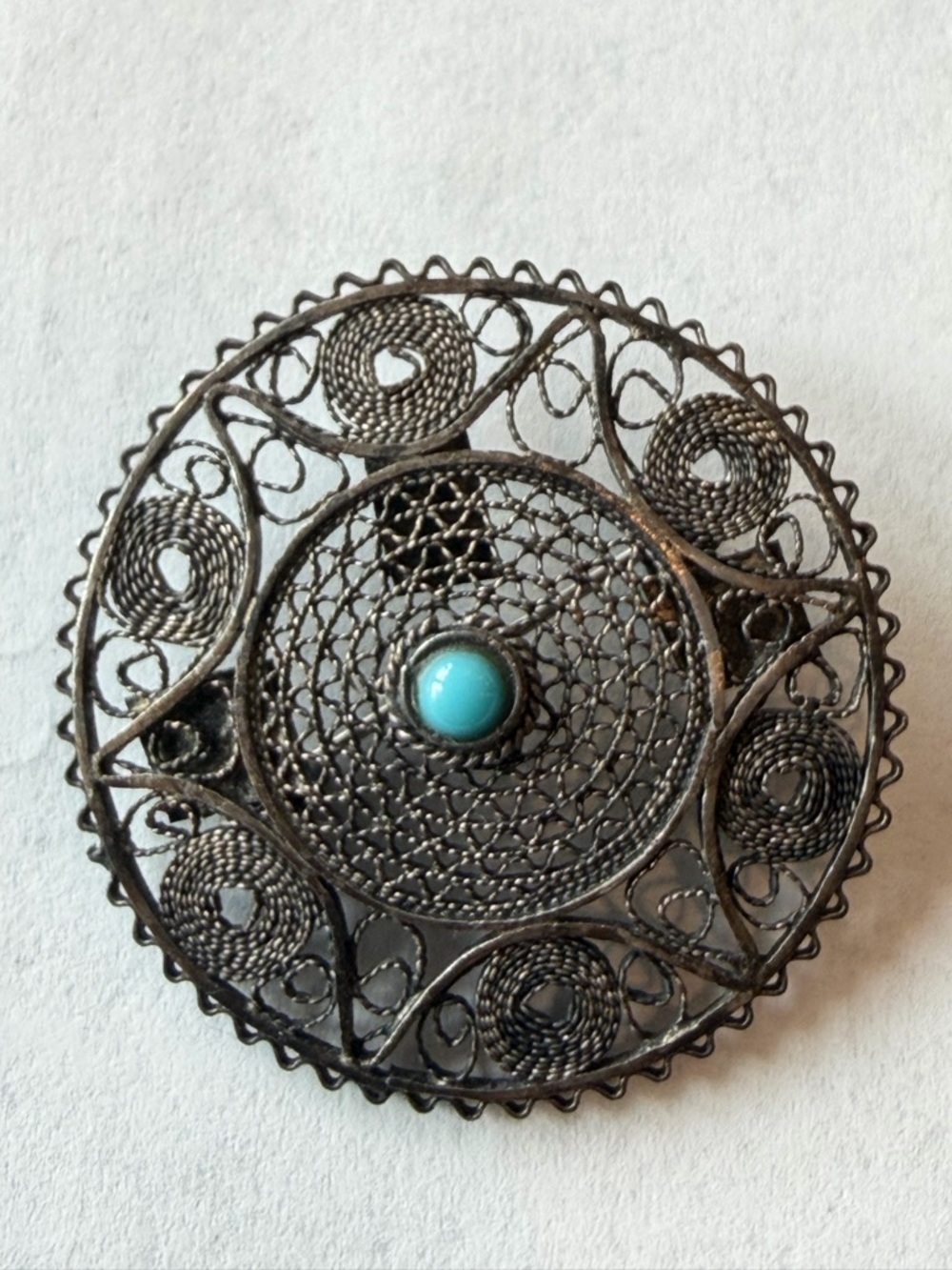 Filigree Israeli brooch